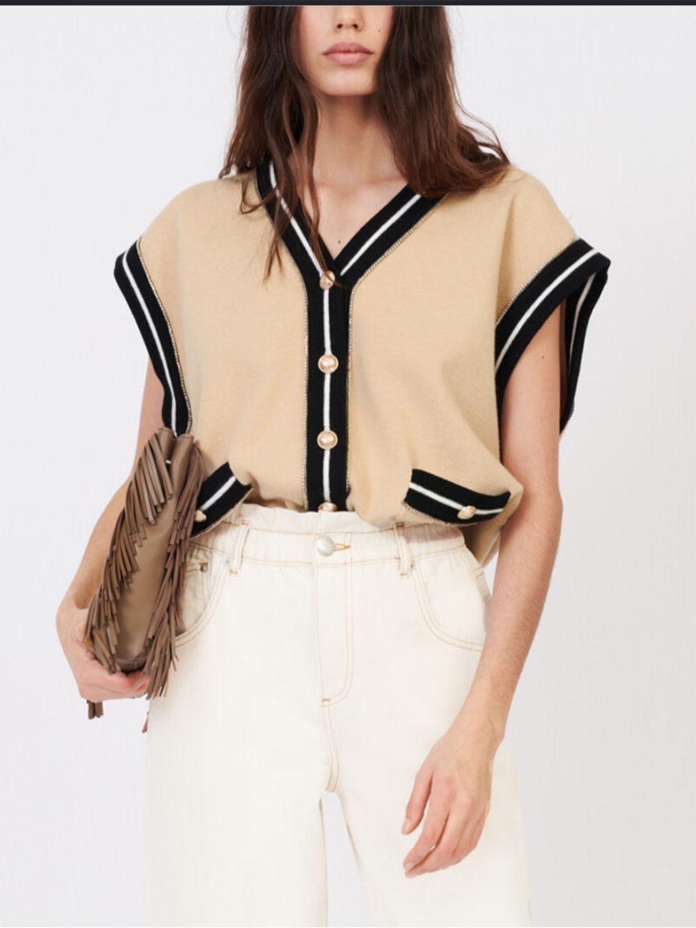 Maje Marshelli Oversized Sleeveless Cardigan size small/1 NWOT